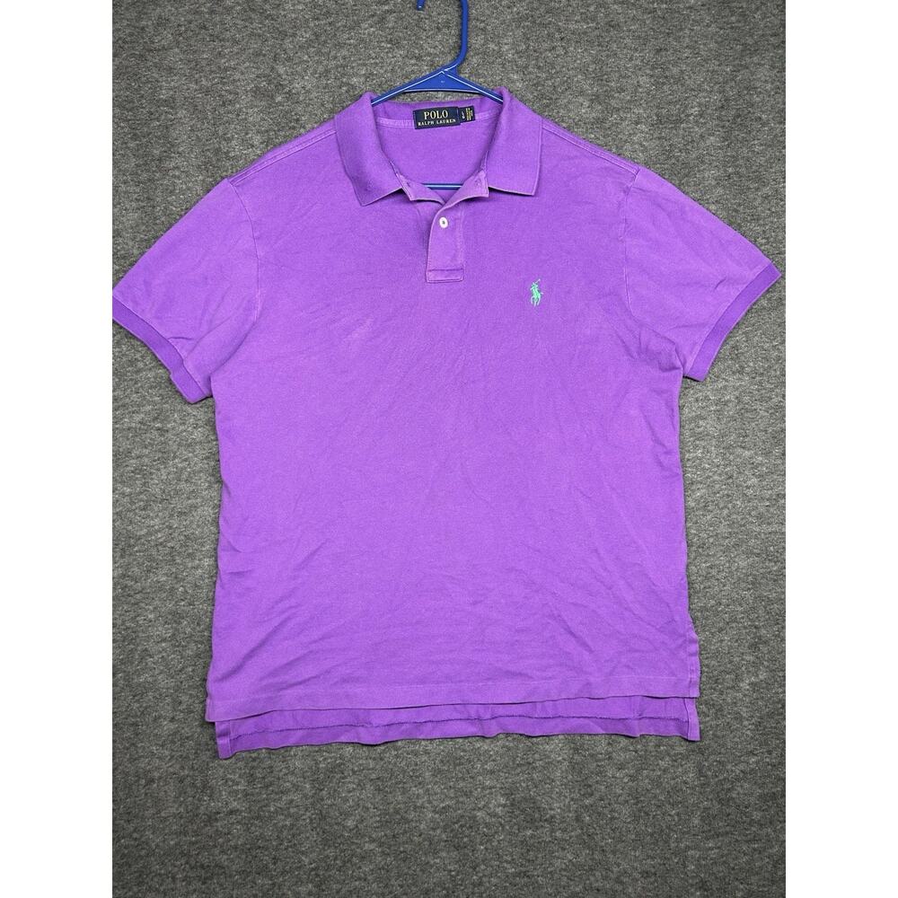 POLO RALPH LAUREN CLASSIC‎ SHIRT Mens Large Purple Green Pony